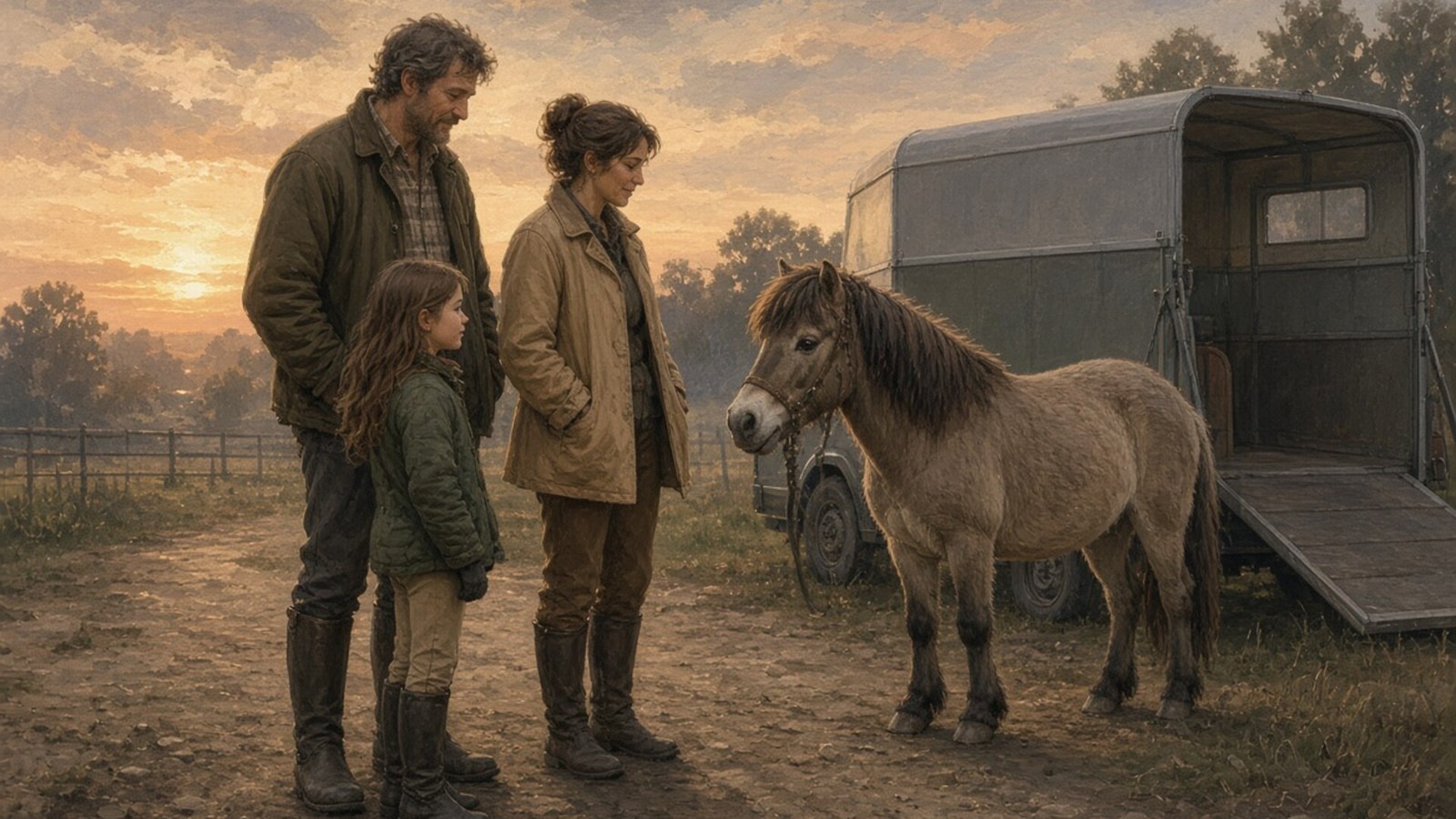 A caregiver and young rider choose a calm pause with a pony.